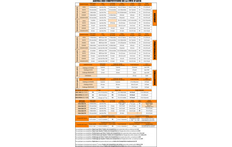 Agenda Comité Côte d'Azur 2023-2024